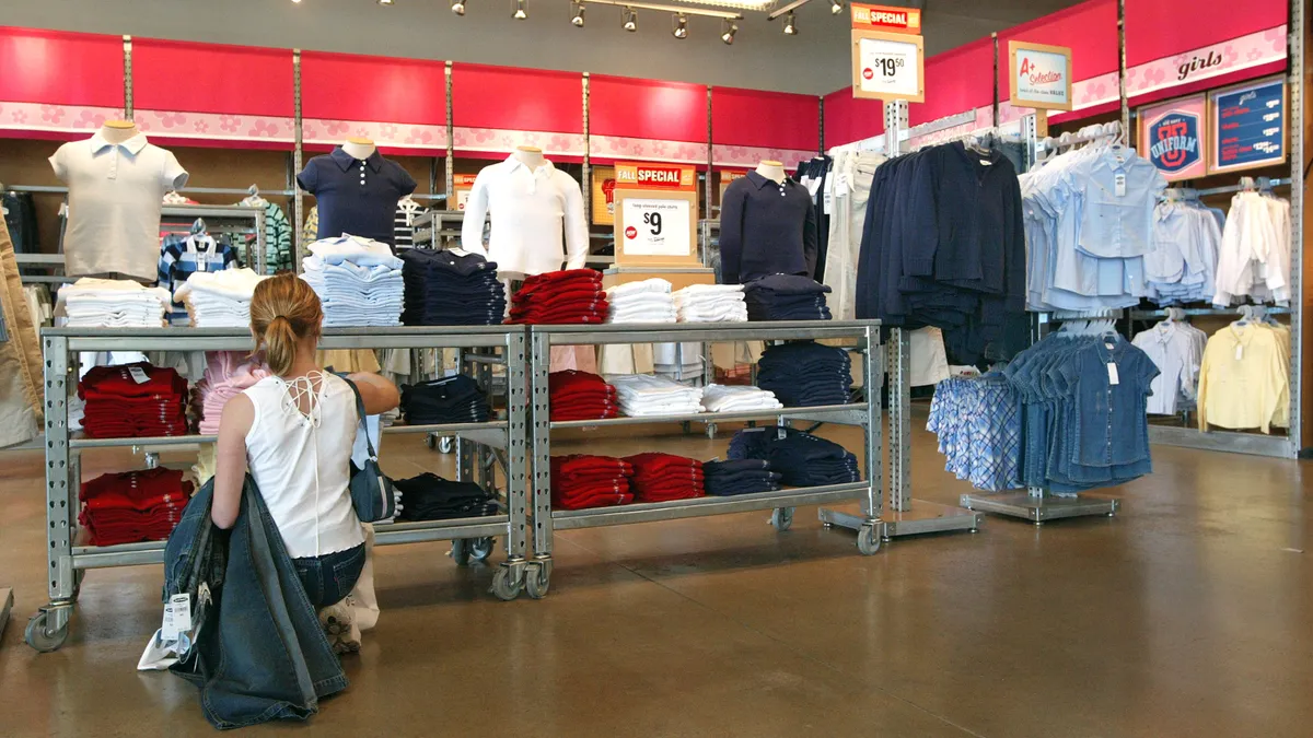 Person shopping at Old Navy store