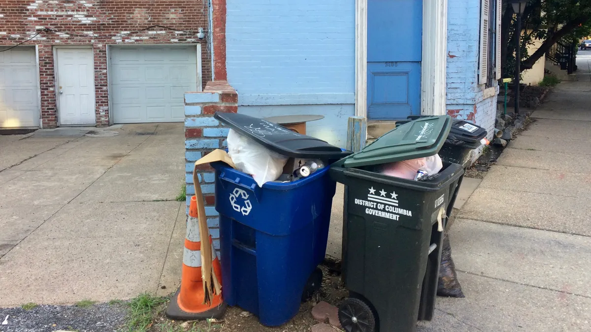 Waste and recycling carts in Washington, D.C.