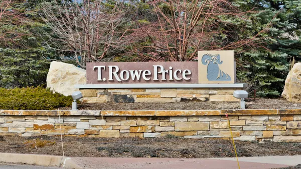 The entrance to the offices of T. Rowe Price in Colorado Springs.