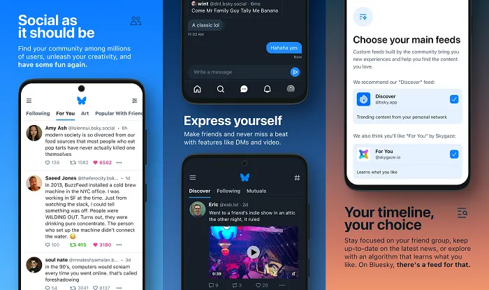 Bluesky screenshots
