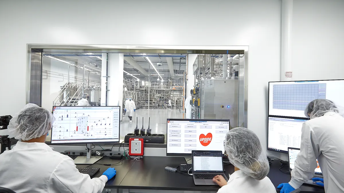 The control center at Upside Foods' EPIC production facility in Emeryville, California.