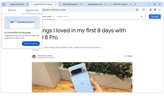 Google Chrome AI update