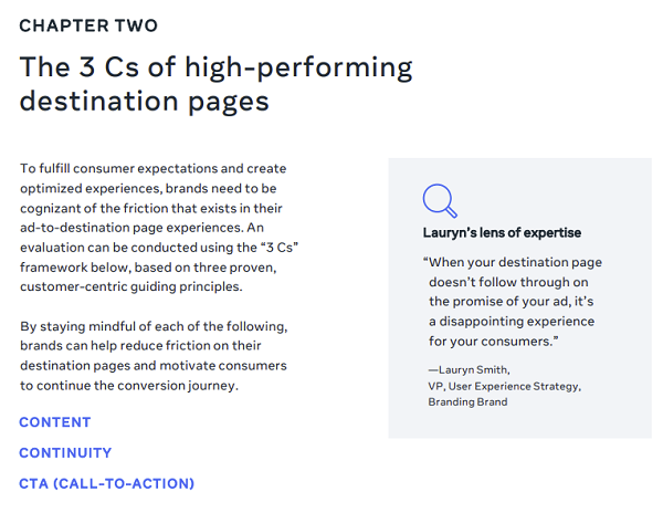 Meta landing page guide