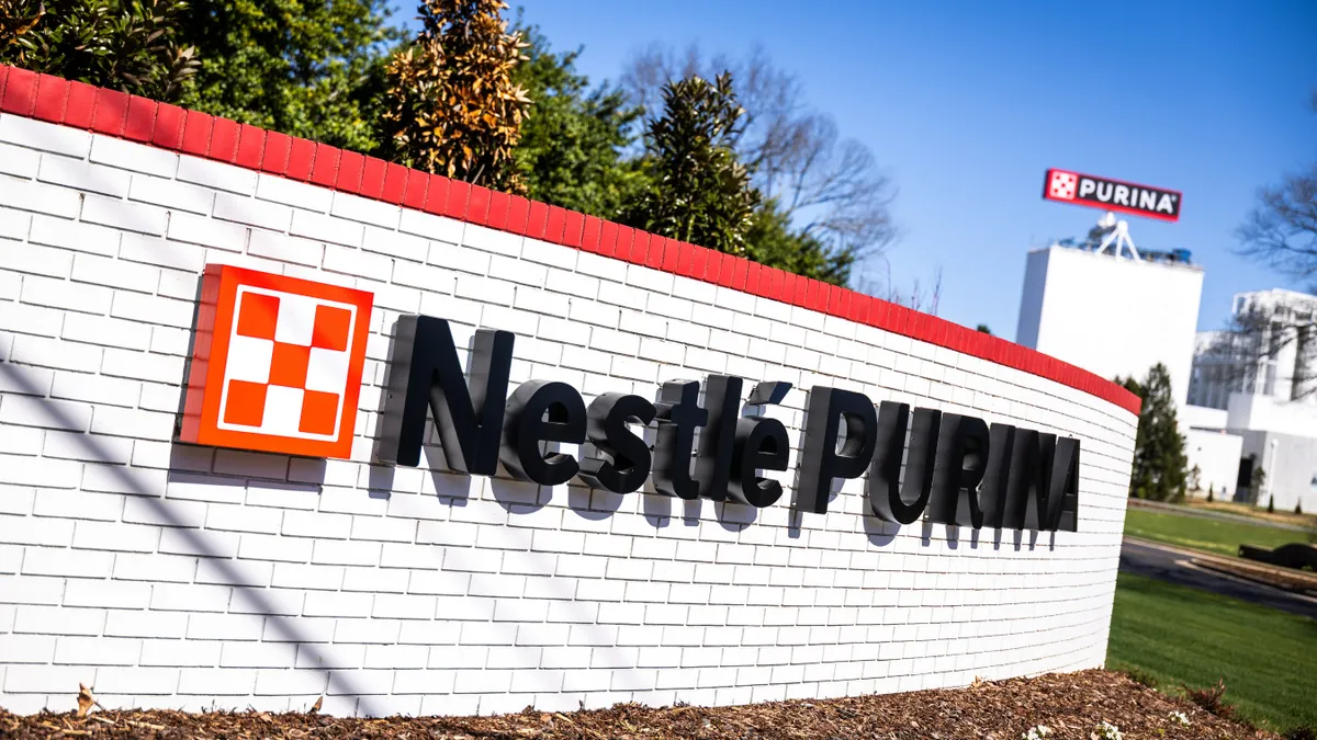 A Purina Nestlé sign in front of its Eden, North Carolina, factory.