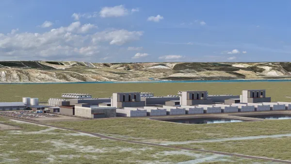 A rendering of a small modular reactor facility.