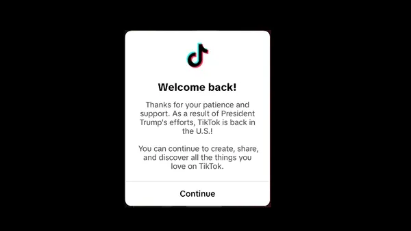 TikTok restored in US