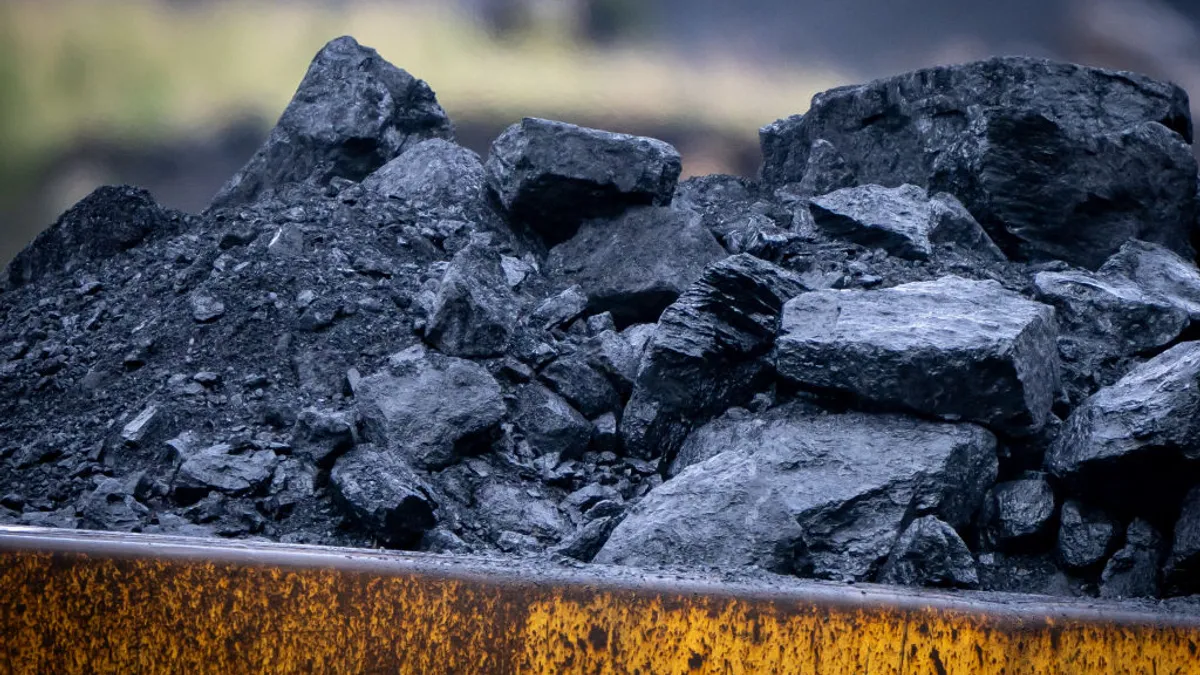 Close-up of coal in an open-cast coal mine.