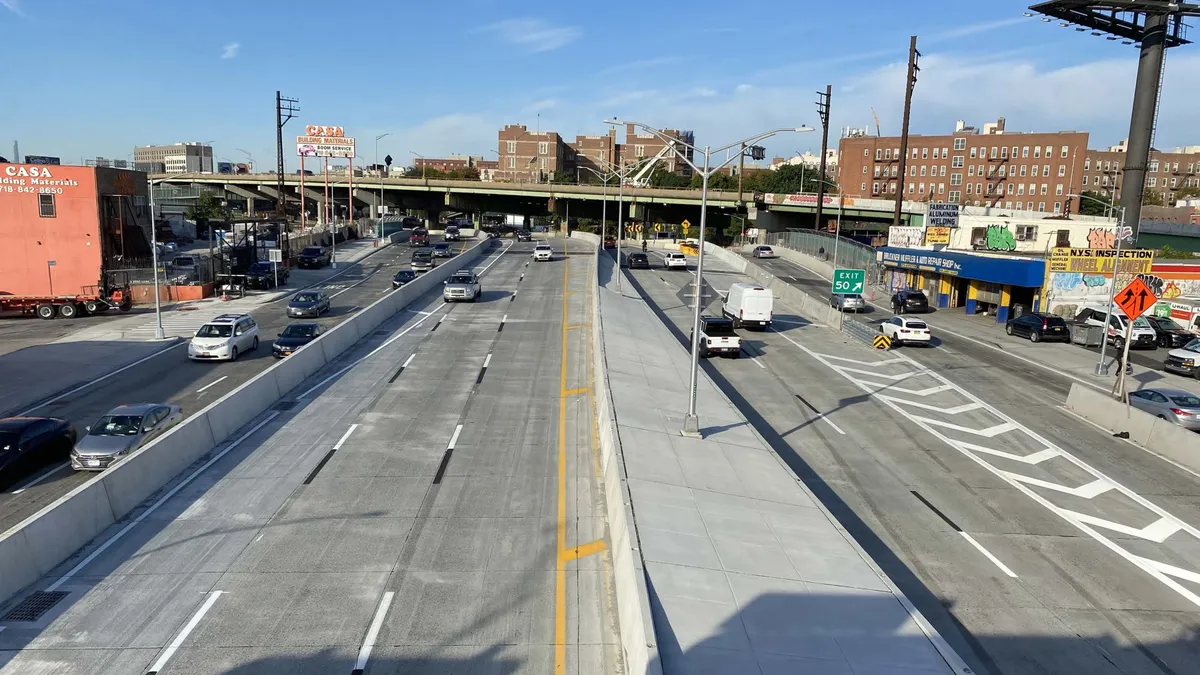 An aerial view of a newly constructed highway.