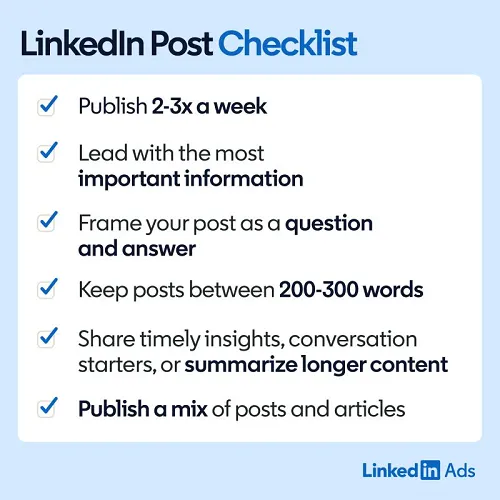 LinkedIn post checklist