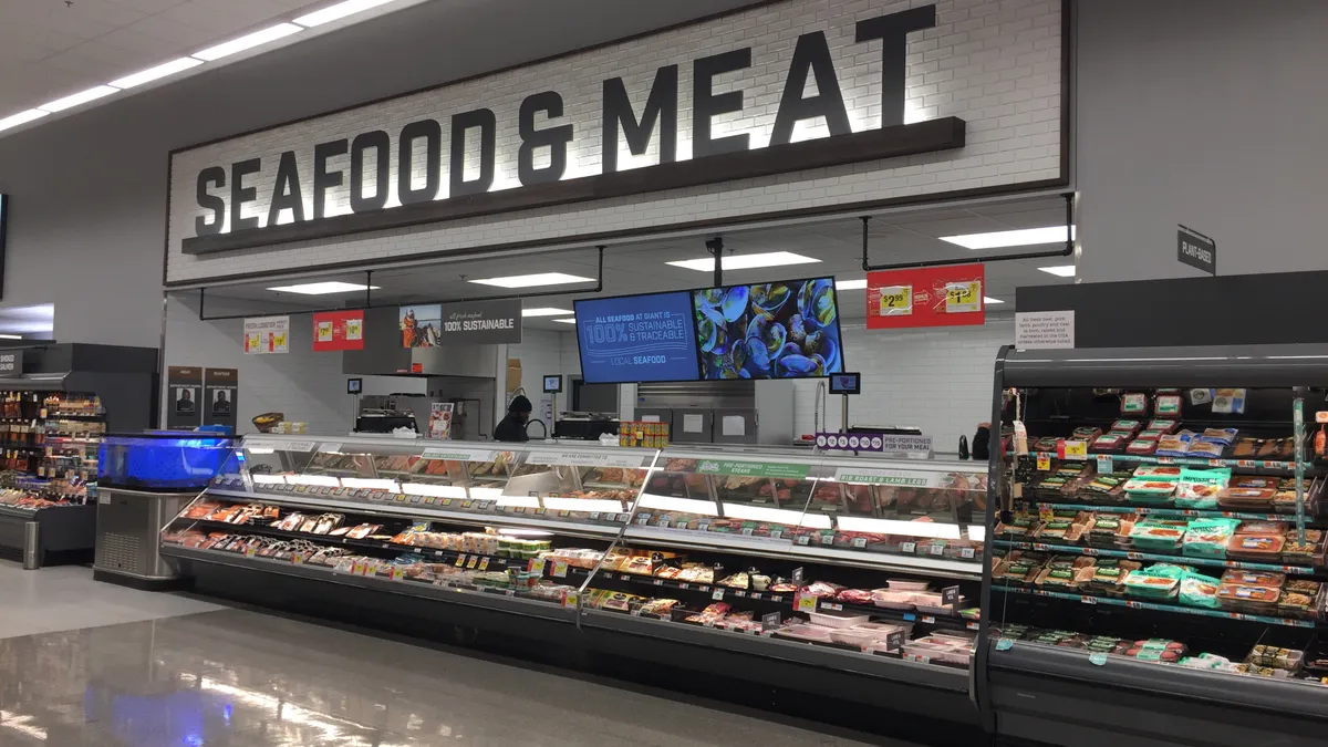 Service counter in grocery store