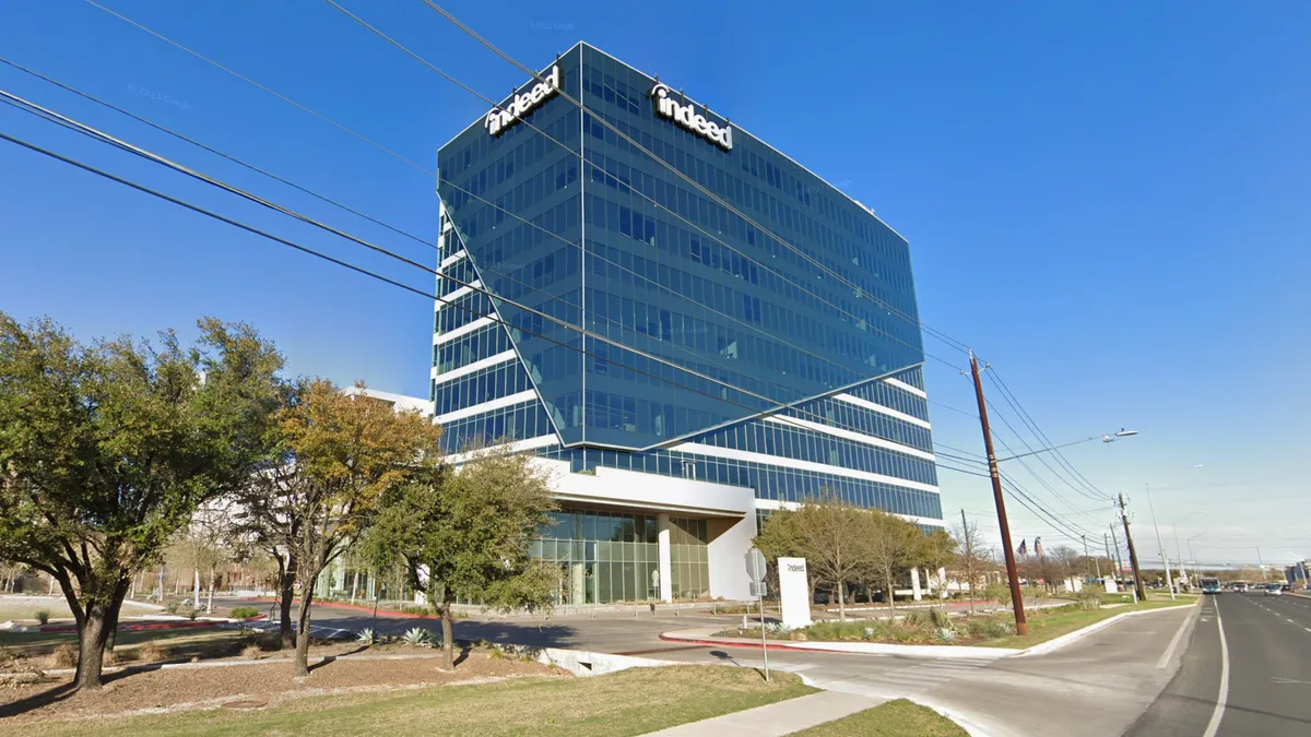 An exterior shot of an Indeed office building.