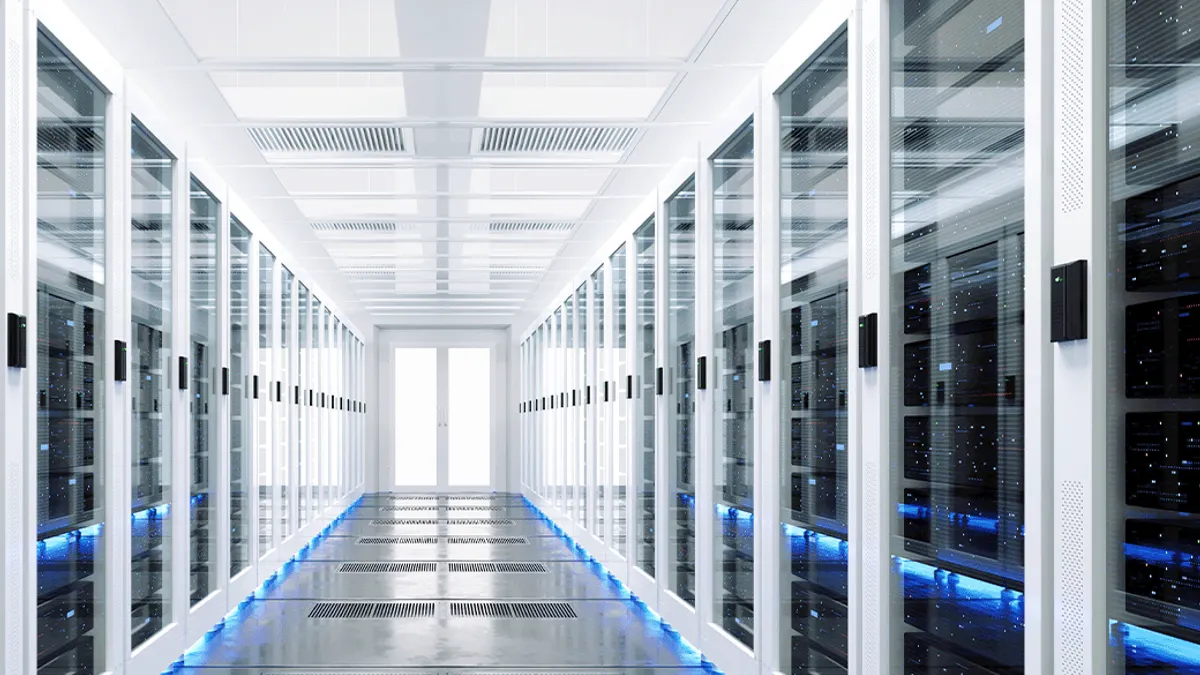 Data server rack center.