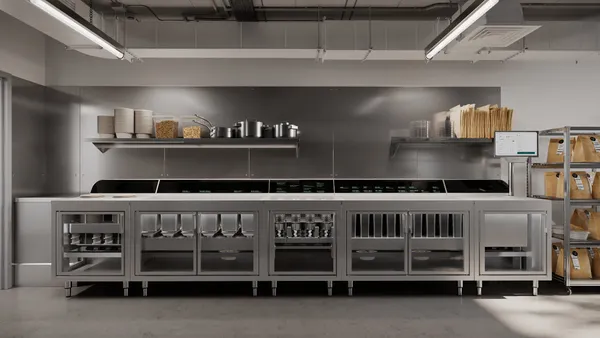 An image of a stainless steel kitchen makeline