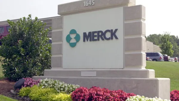 A Merck & Co. sign sits in front of a Georgia facility July 9, 2002 in Duluth, Georgia.