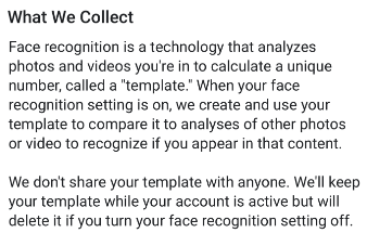 Facebook face recognition