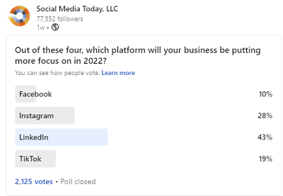 LinkedIn poll