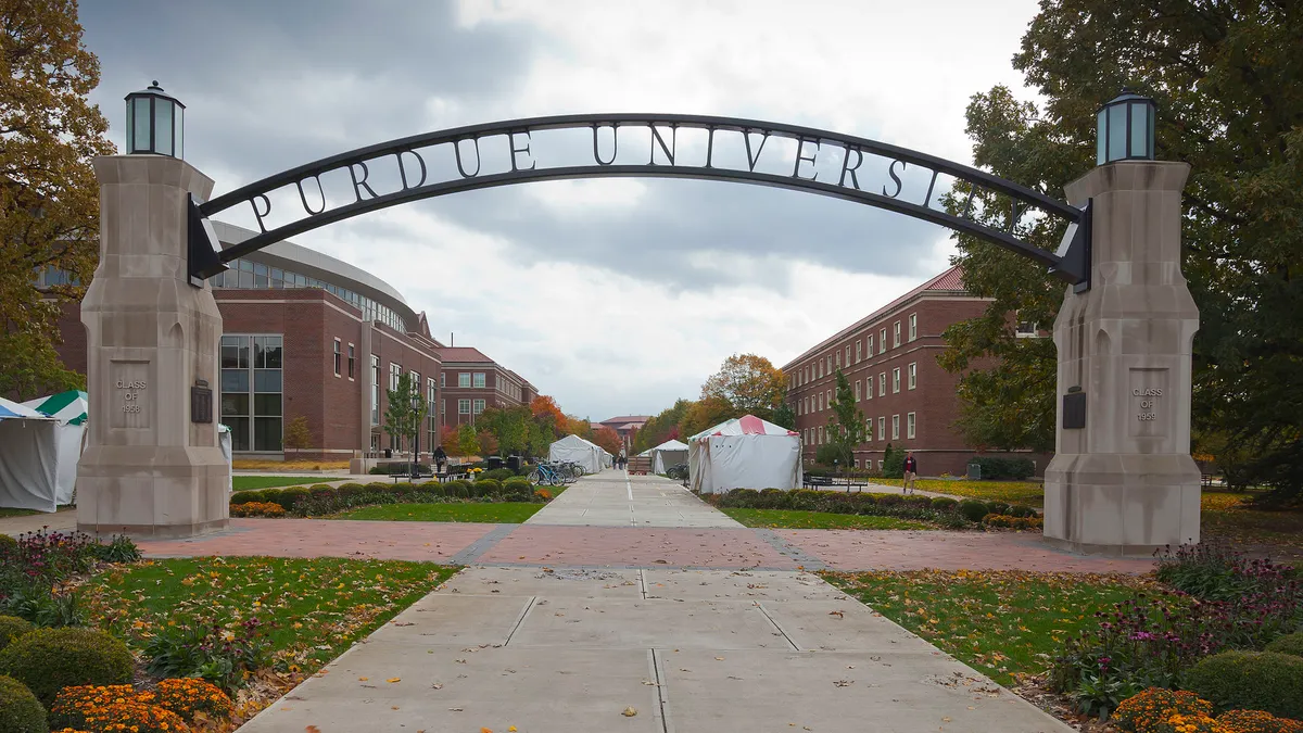 The arch at Purdue University's primary campus.