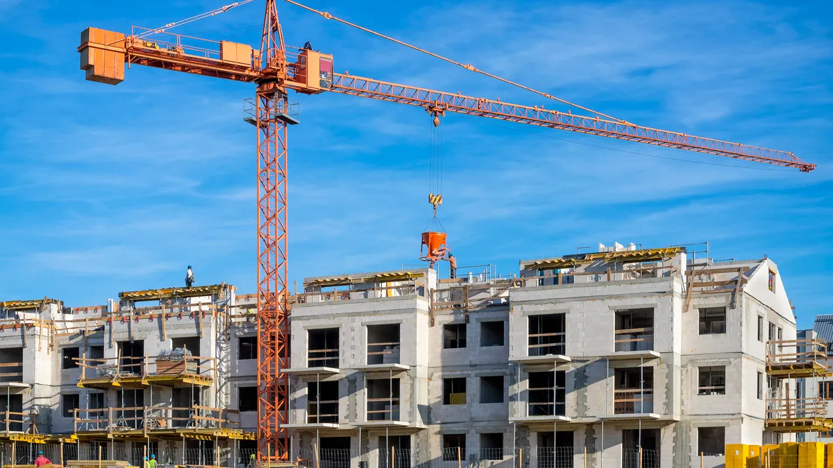 New complex of apartment buildings under construction