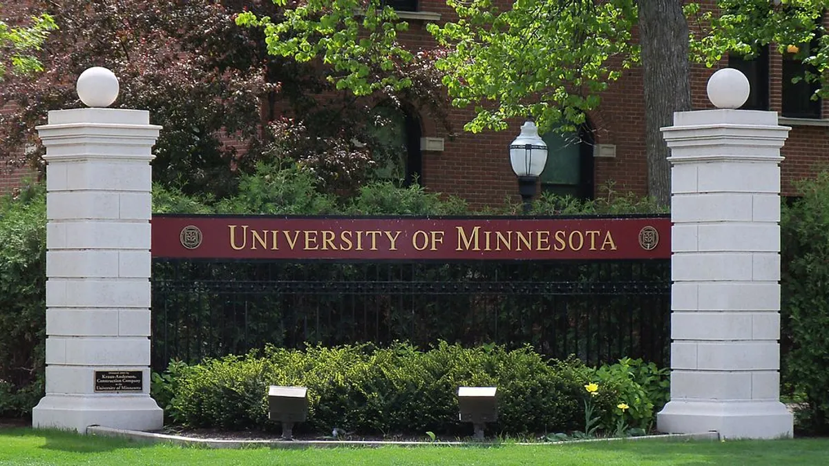 University of Minnesota plaque-like sign.