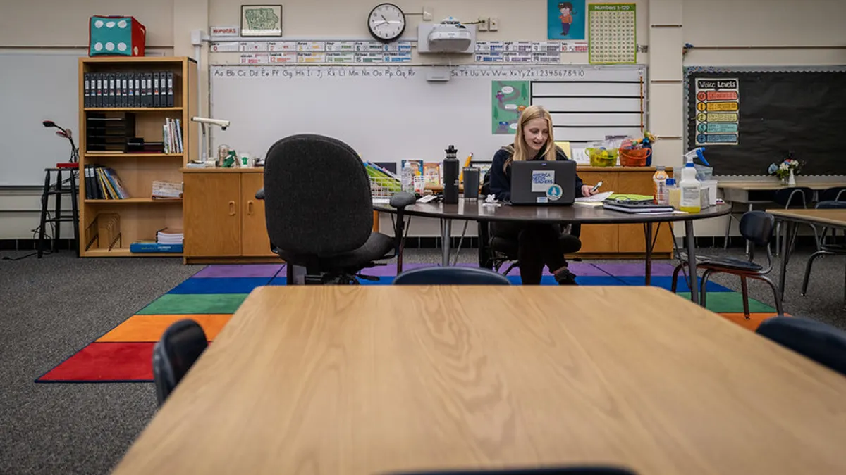 Phil Roeder stopped by a couple of schools in September 2020 as teachers were delivering virtual lessons to students from their real classrooms.