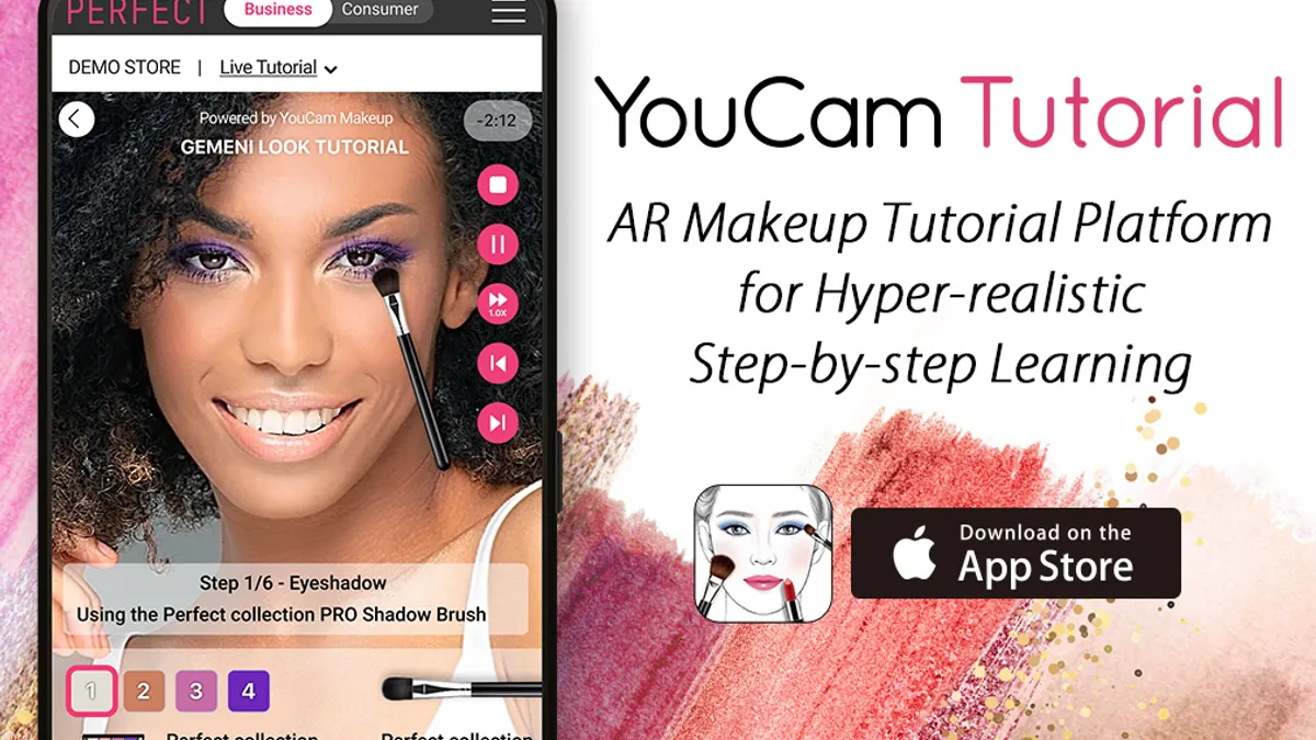 Perfect Corp AR makeup tutorial platform.