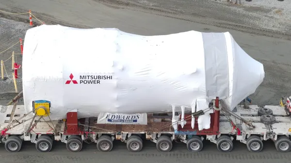 A Mitsubishi Power M501JAC combustion turbine is delivered to Georgia Power's Plant Yates.