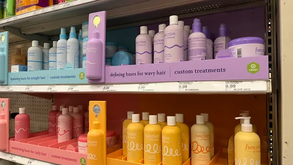 A selection of brightly-colored bottles from hair care brand Function of Beauty at Target.