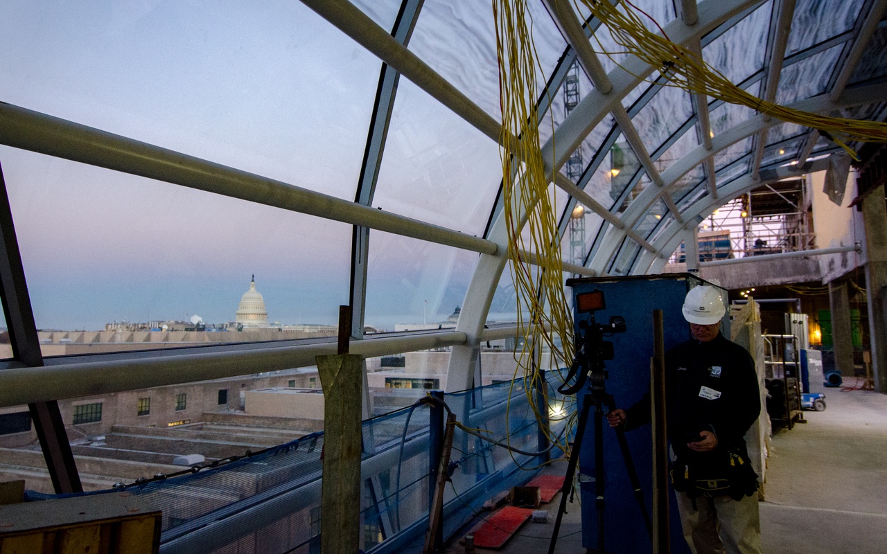 Upper floor of DC Museum of the Bible view of Capitol