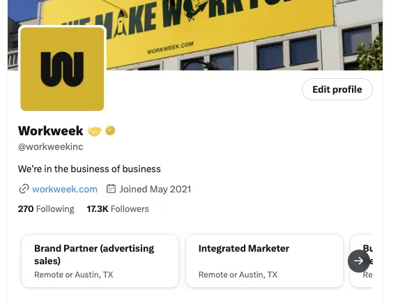 Twitter job listings