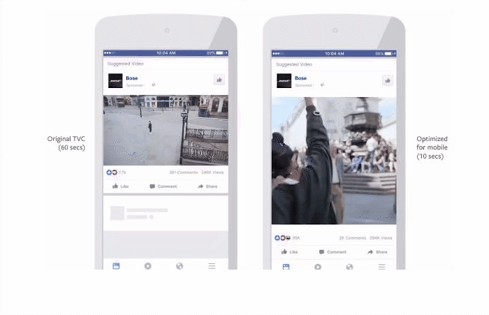 A TV ad and social optimized short version side-by-side