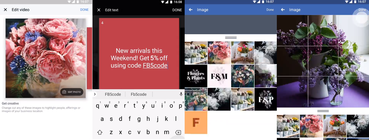 Facebook's new mobile video creation flow