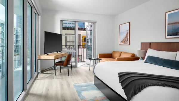 A room at The Margot Hotel San Diego Gaslamp Quarter.