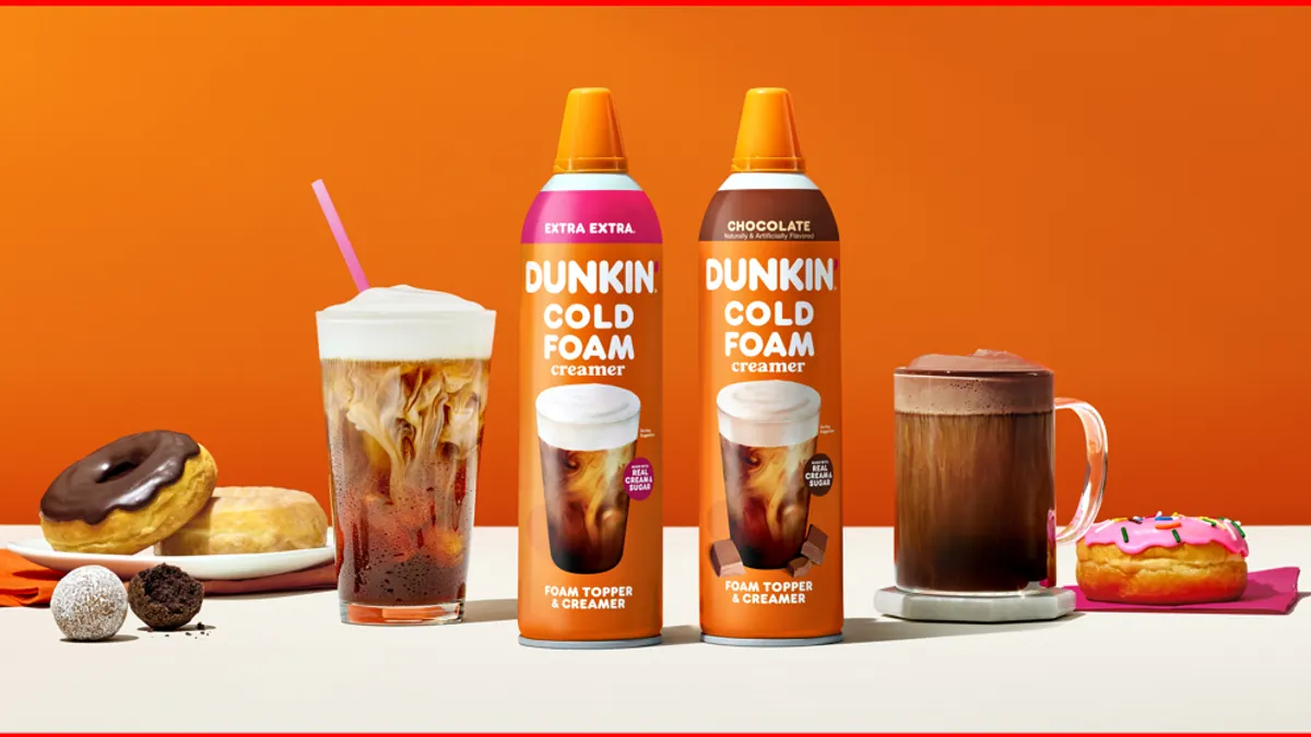 Cans of Dunkin' Cold Foam Creamers