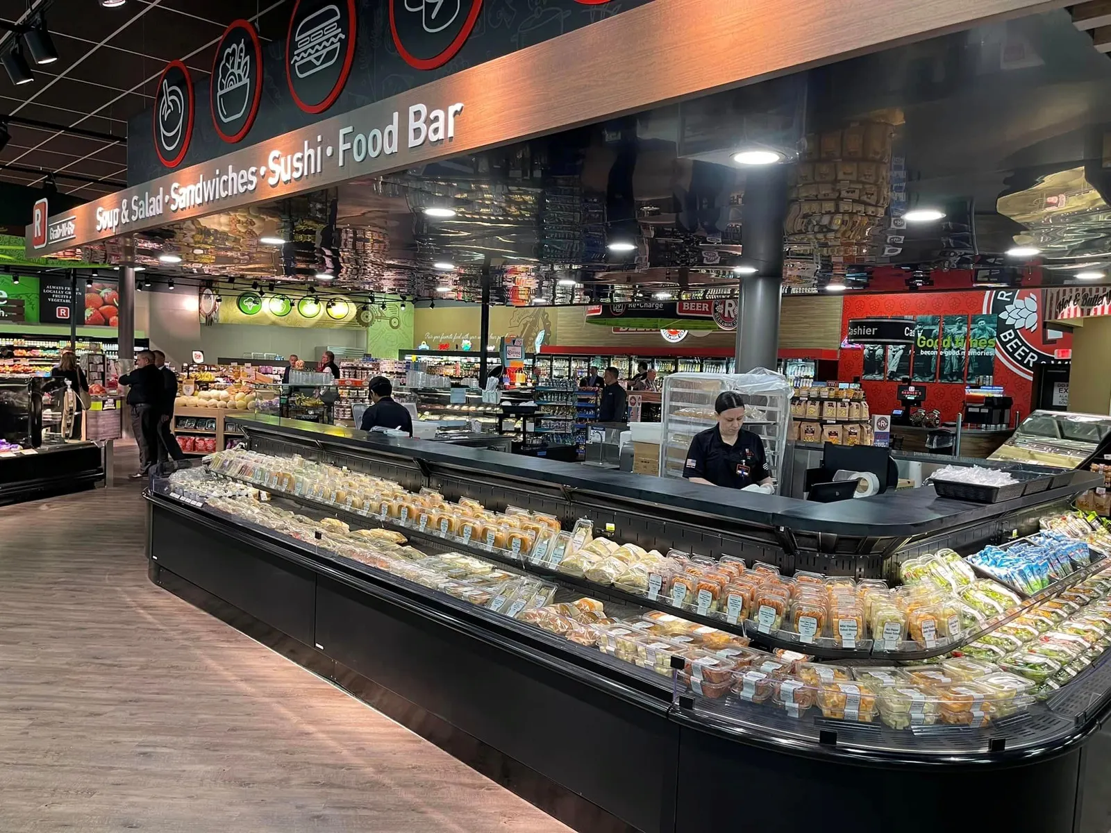 In-store sushi counter at a grocery store
