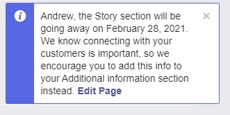 Facebook Story removal