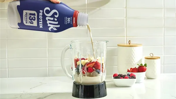 A bottle of Danone's Silk Protein.