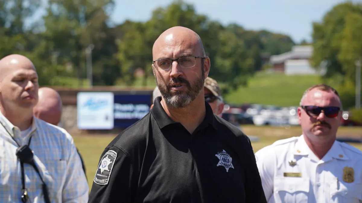 Law enforcement stands outside of Georgia's Apalachee High School