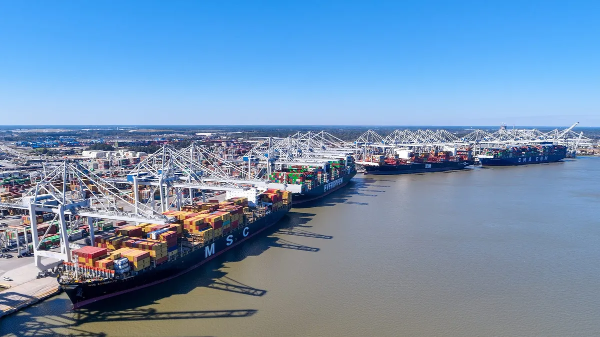 An aerial view of Garden City Terminal at the Port of Savannah.