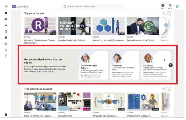 LinkedIn Learning AI Assistance