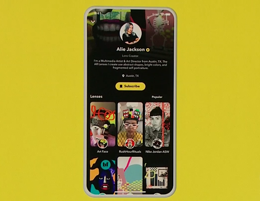 Snapchat Creator Profiles example