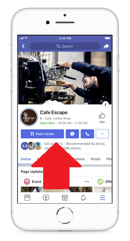 Facebook's new action buttons on Pages