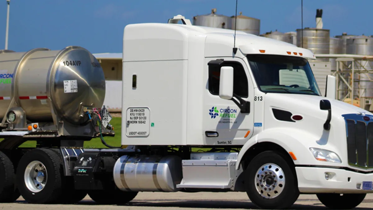 A tanker truck with Circon Environmental branding