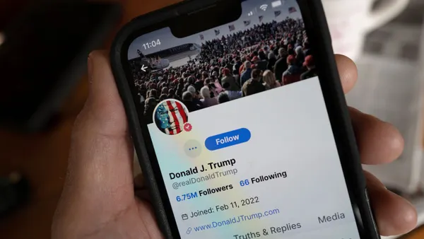 In this photo illustration, President Donald Trump's social media platform Truth Social is shown on a cell phone on March 25, 2024 in Chicago, Illinois.