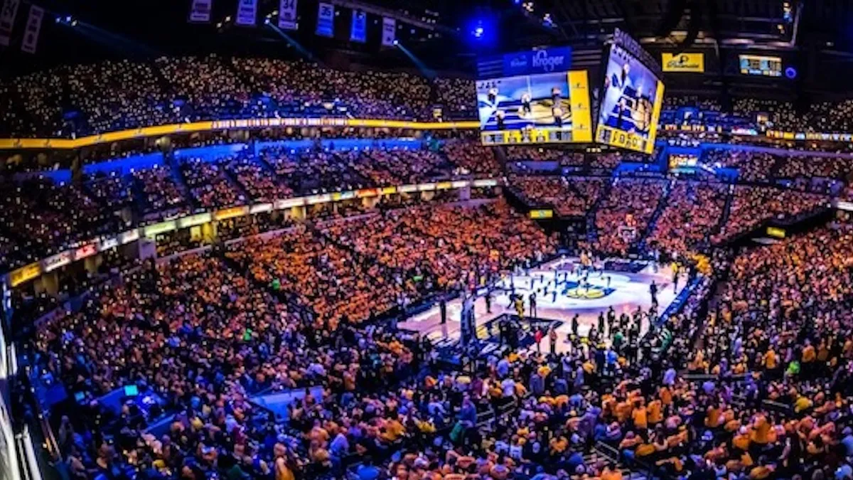 The Indiana Pacers NBA basketball team play a home game at Gainbridge Fieldhouse in Indianapolis, Indiana.