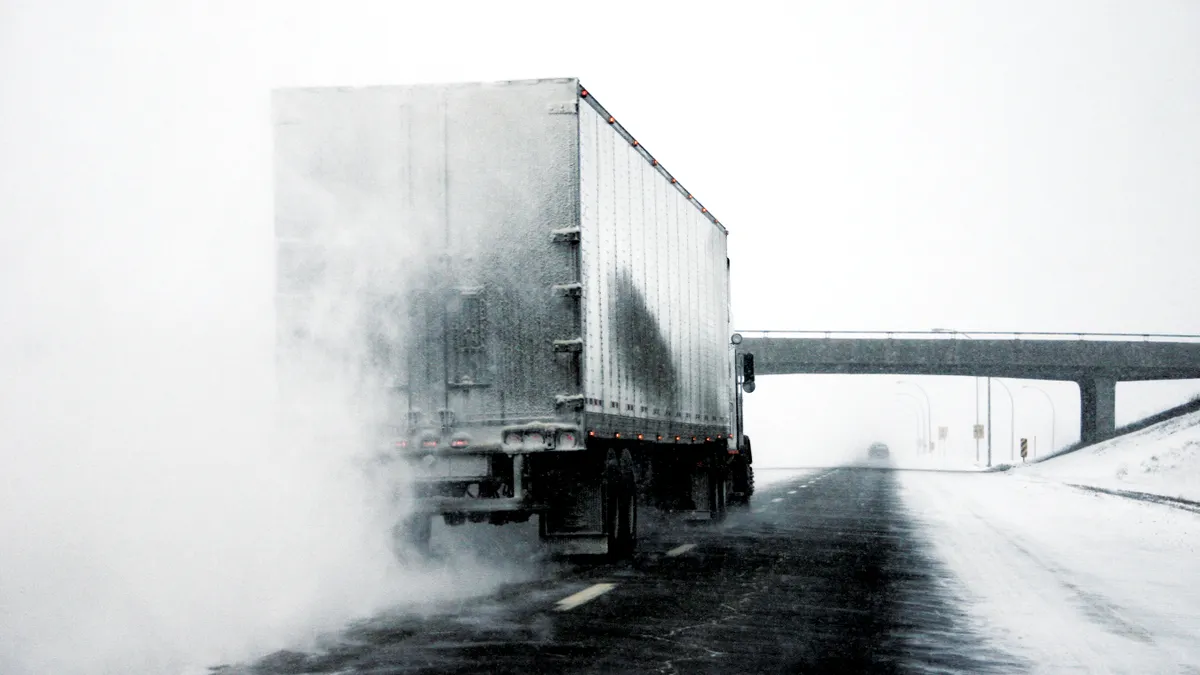 Driving in Winter stock photo