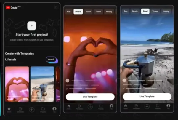 YouTube Create app