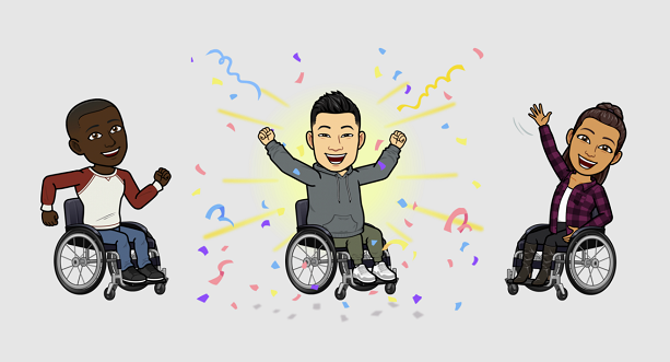 Bitmoji wheelchair animation