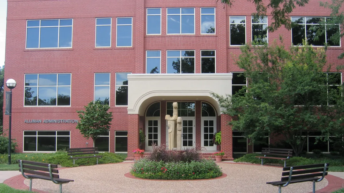 The administration building at Hesston College