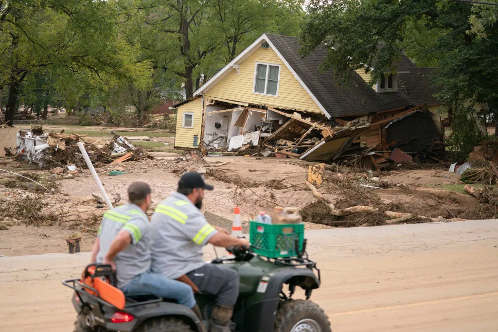 House destroyed by Hurricane Helene flooding in North Carolina