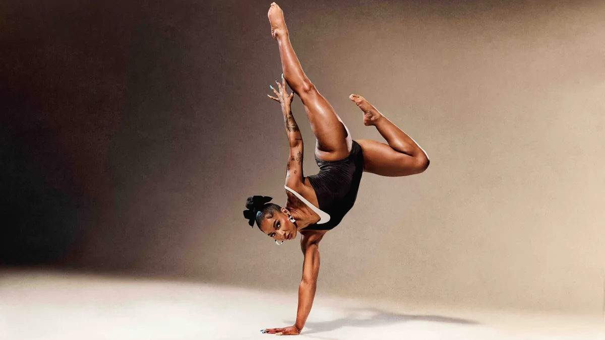 Gymnast Jordan Chiles appears in a Nike ad